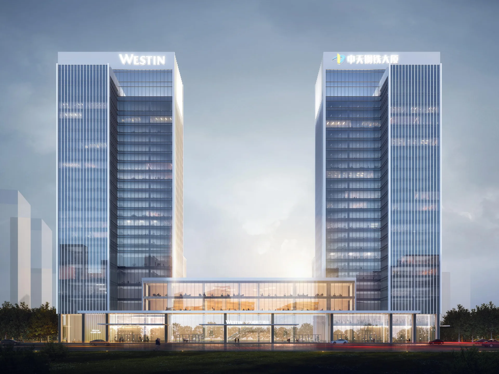 Zhongtian Steel Tower curtain wall facade